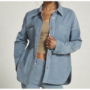 7 Diamonds‎ Generation Oversized Shirt Jacket Women's Large Light Denim Casual